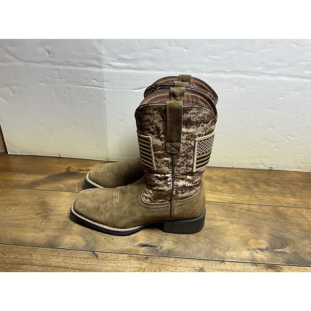 Ariat Patriot Western Boot Antique Mocha/Sand Camo Mens 8D